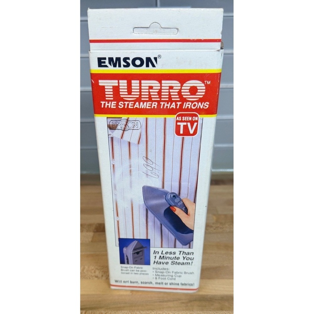 Emson Turbo Handheld Garment Steamer Vintage As Seen On TV Blue 8ft Cord